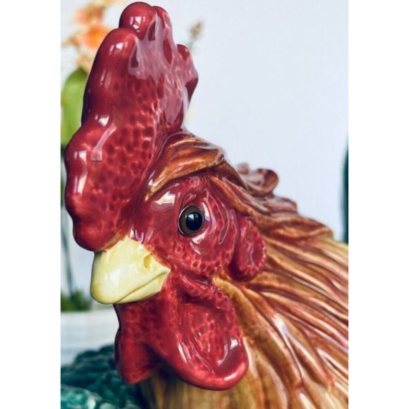 Fitz and Floyd,  Fitz & Floyd Classic Rooster canister Cookie Jar vintage, mint - Picture 3 of 16